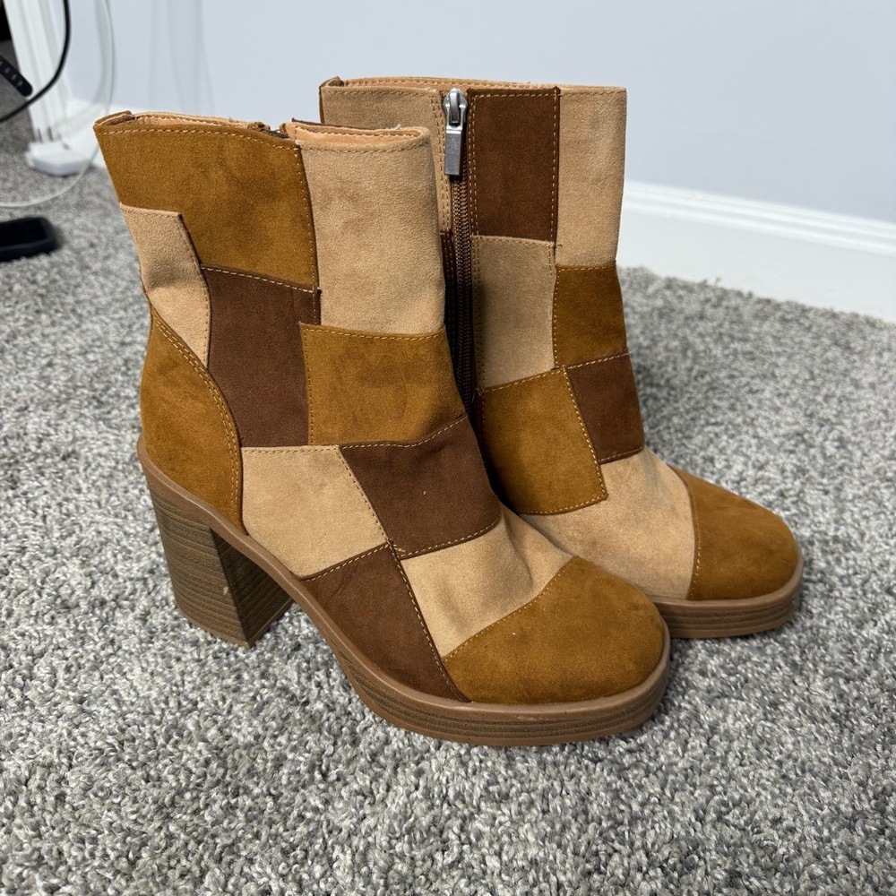 Universal Thread Patchwork Ankle Boots